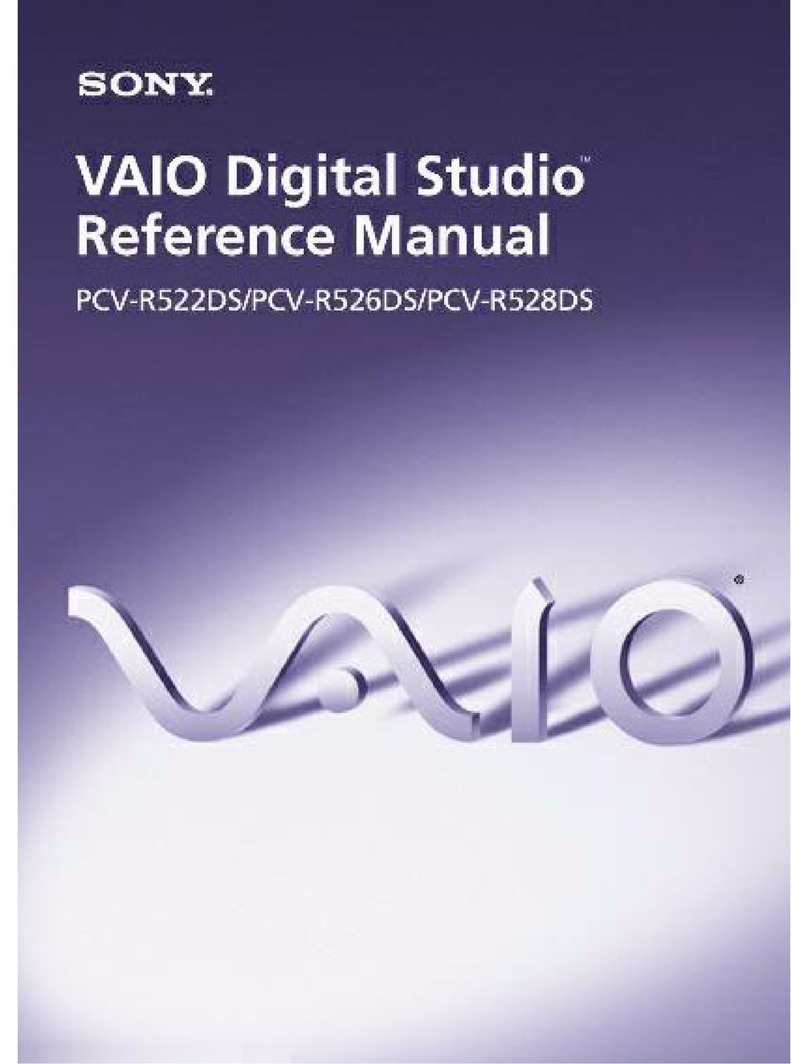 Sony PCV-R526DS - Vaio Digital Studio Desktop... User manual