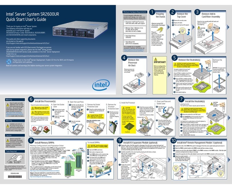 Intel SR2600UR - Server System - 0 MB RAM User manual