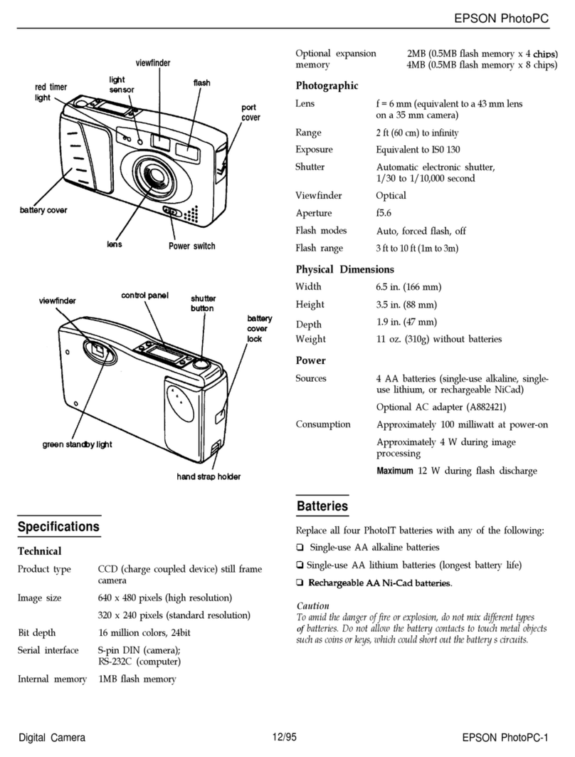 Epson PhotoPC - Color Digital Camera User manual