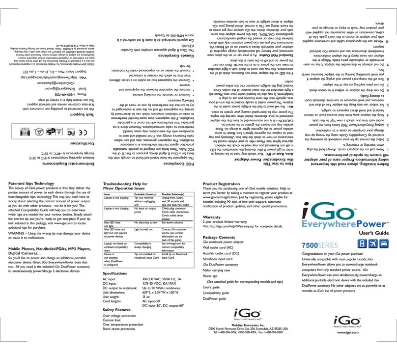 I-GO EVERYWHERE POWER 750 Use guide