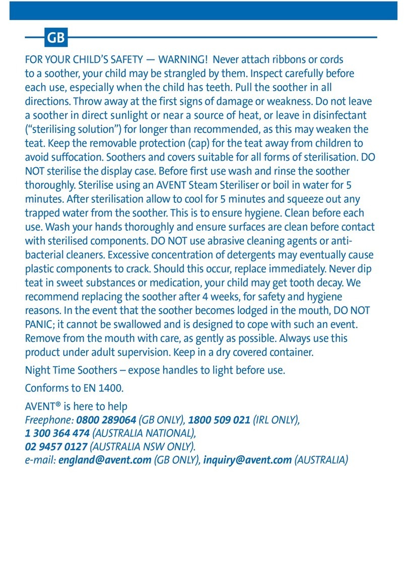 Philips AVENT SOOTHERS User manual