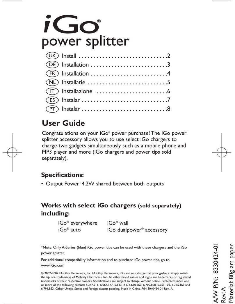 I-GO POWER SPLITTER - MANUAL 2 user guide I-GO POWER SPLITTER - MANUAL 2 user guide
