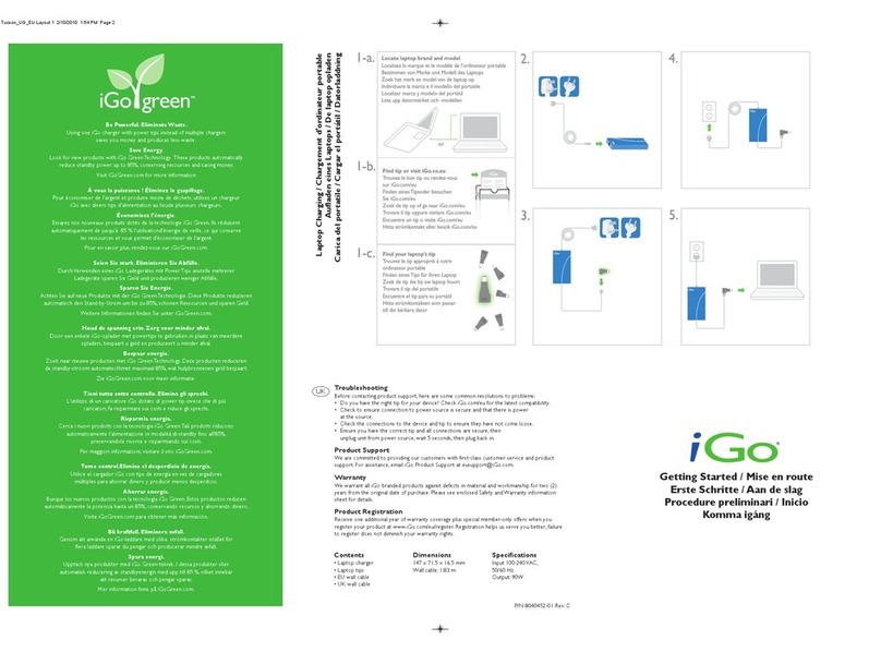 I-GO LAPTOP WALL CHARGER SLIM - QUICK GUIDE 2 User manual