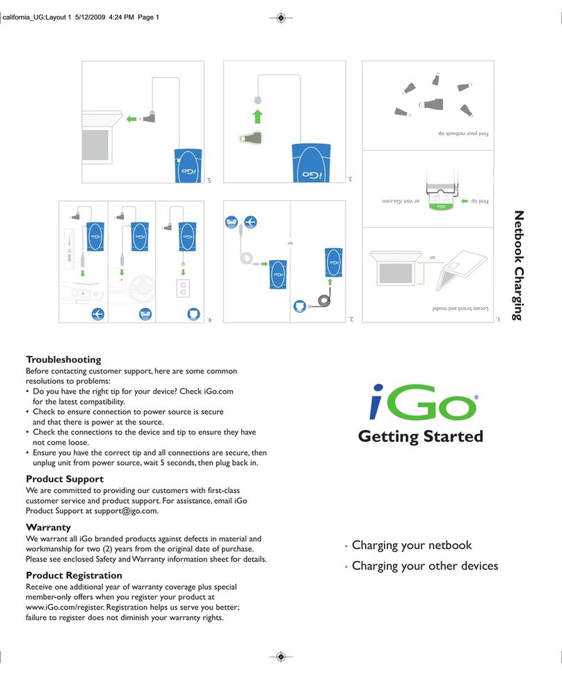 I-GO NETBOOK ANYWHERE CHARGER User manual