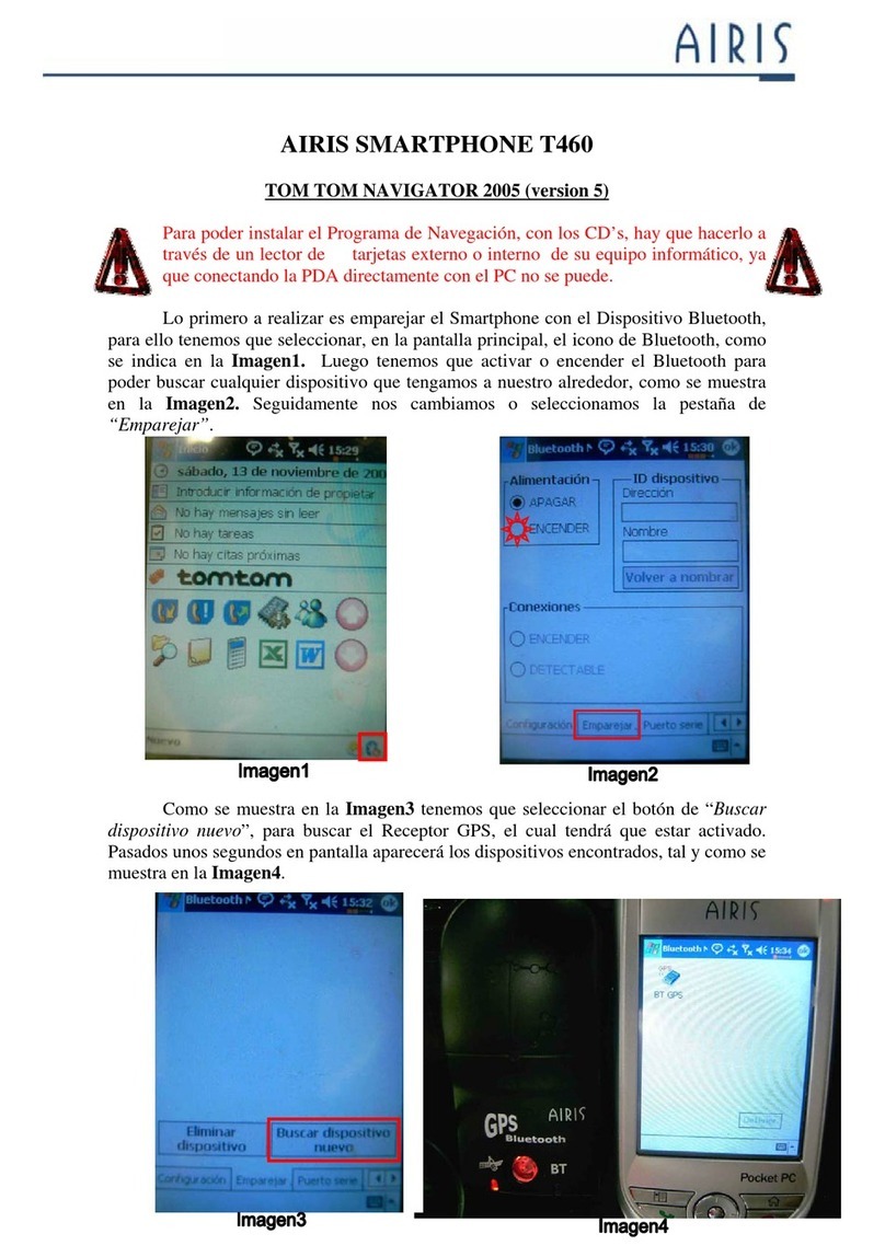 AIRIS T460 TOMTOM 2005 installation manual