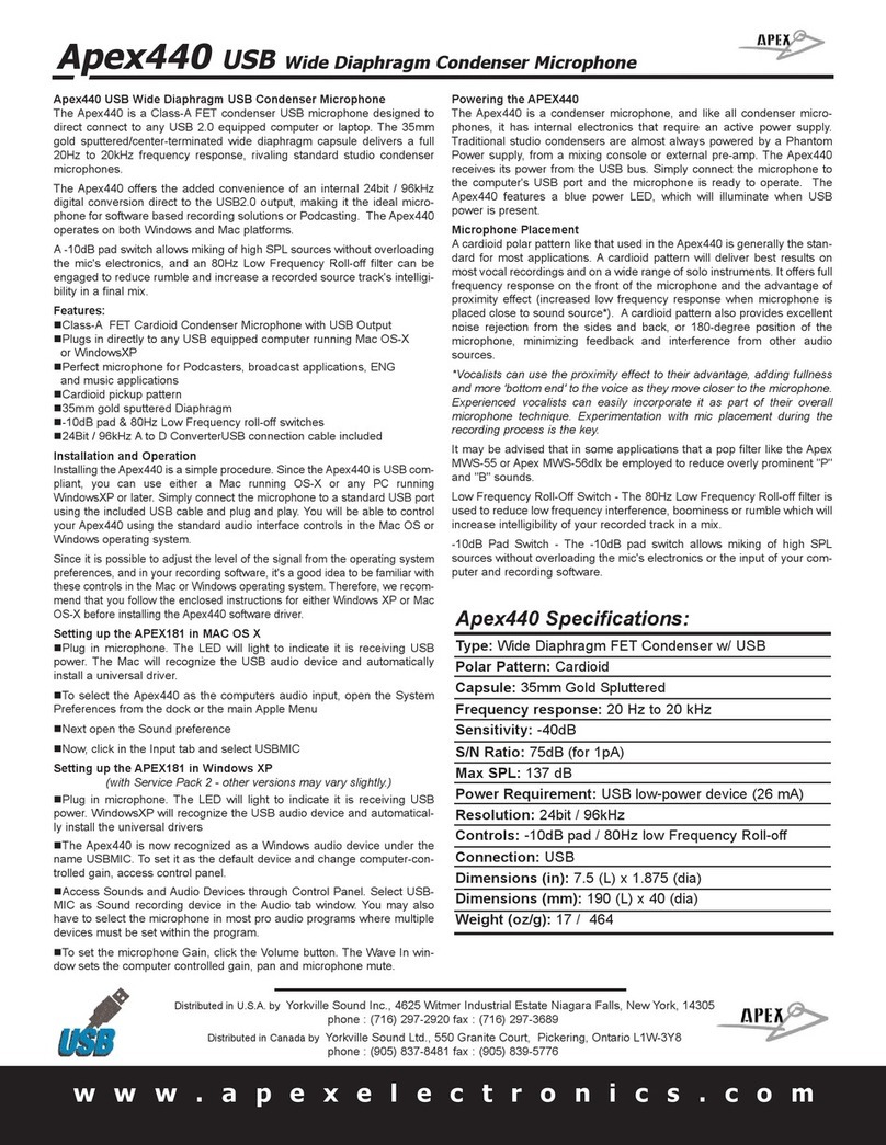Apex Digital APEX440 Owner's manual