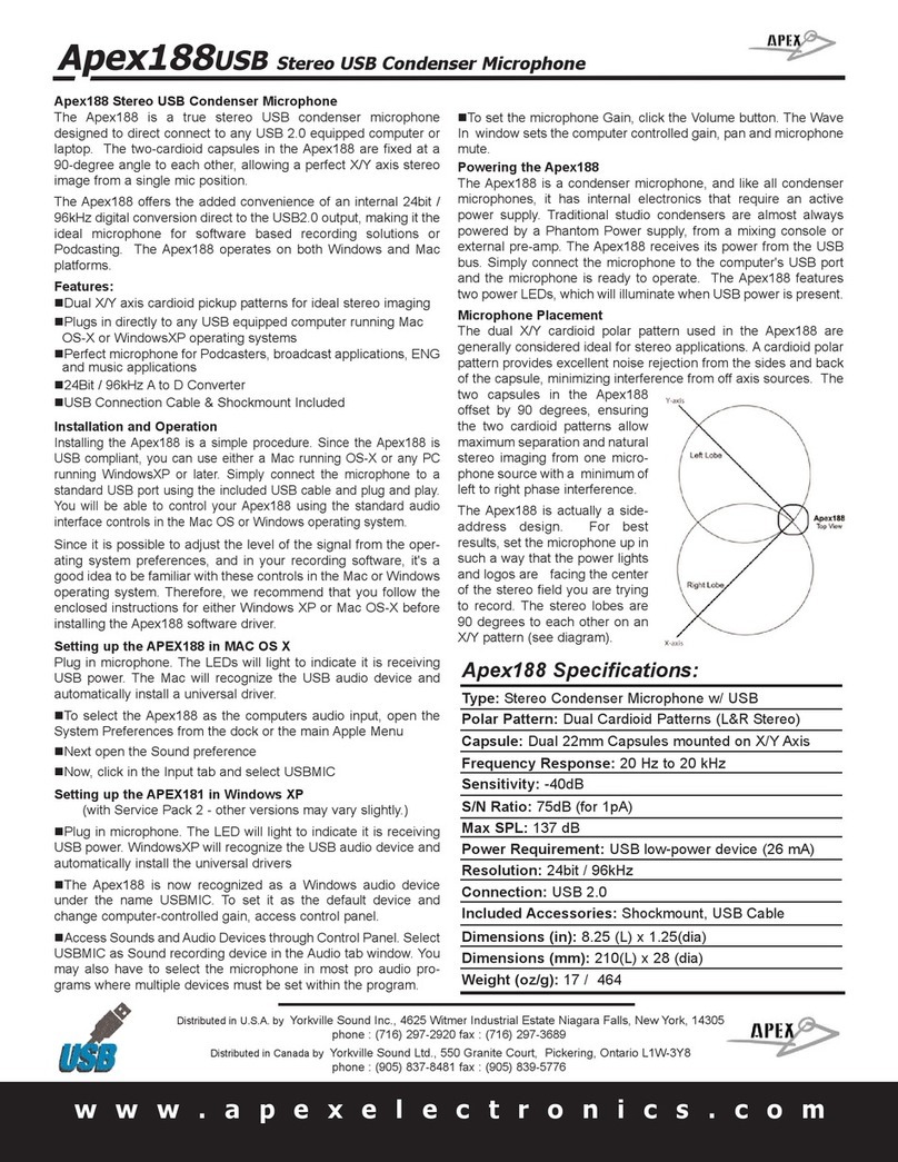 Apex Digital APEX188 Owner's manual
