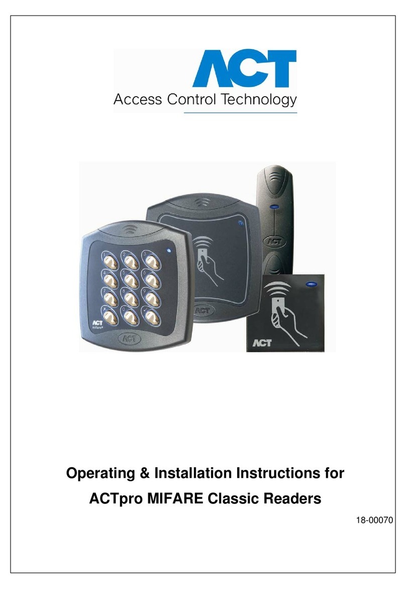 ACT PRO MIFARE CLASSIC READERS Operating and installation instructions ACT PRO MIFARE CLASSIC READERS Operating and installation instructions