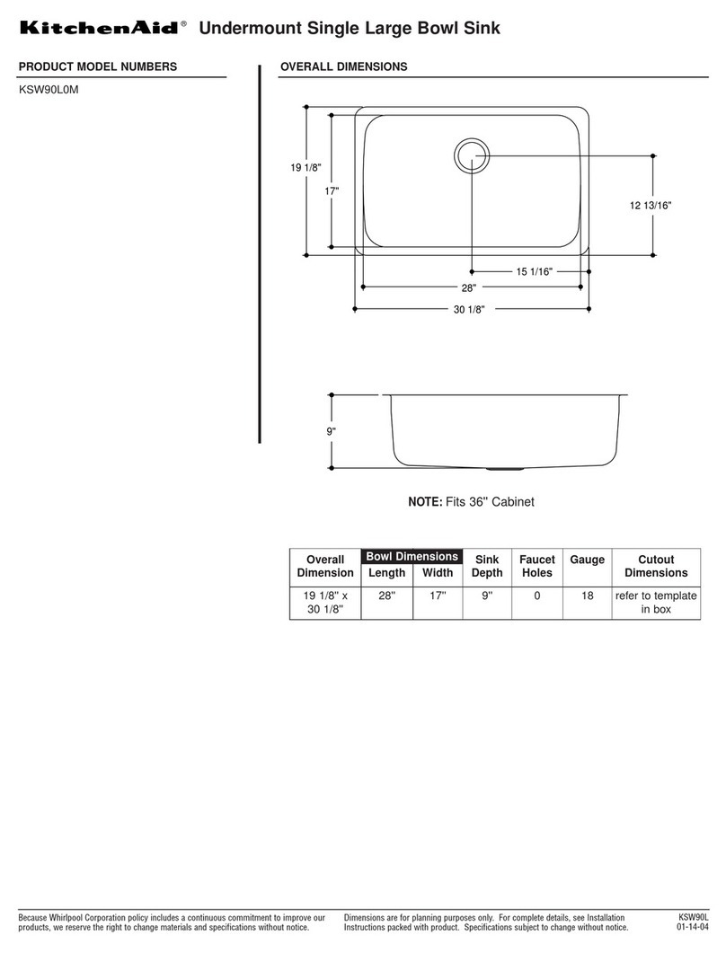 KitchenAid KSW90L0MMR DIM User manual