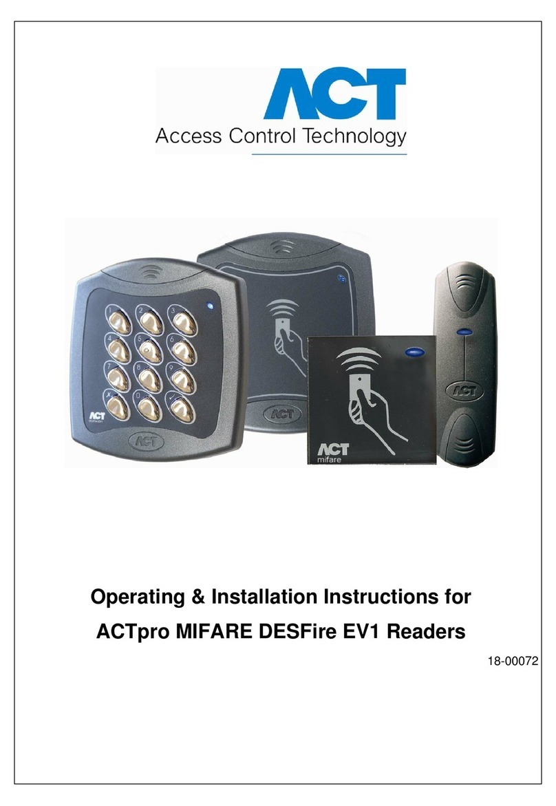 ACT PRO MIFARE DESFIRE EV1 - REV 1.0 Operating and installation instructions