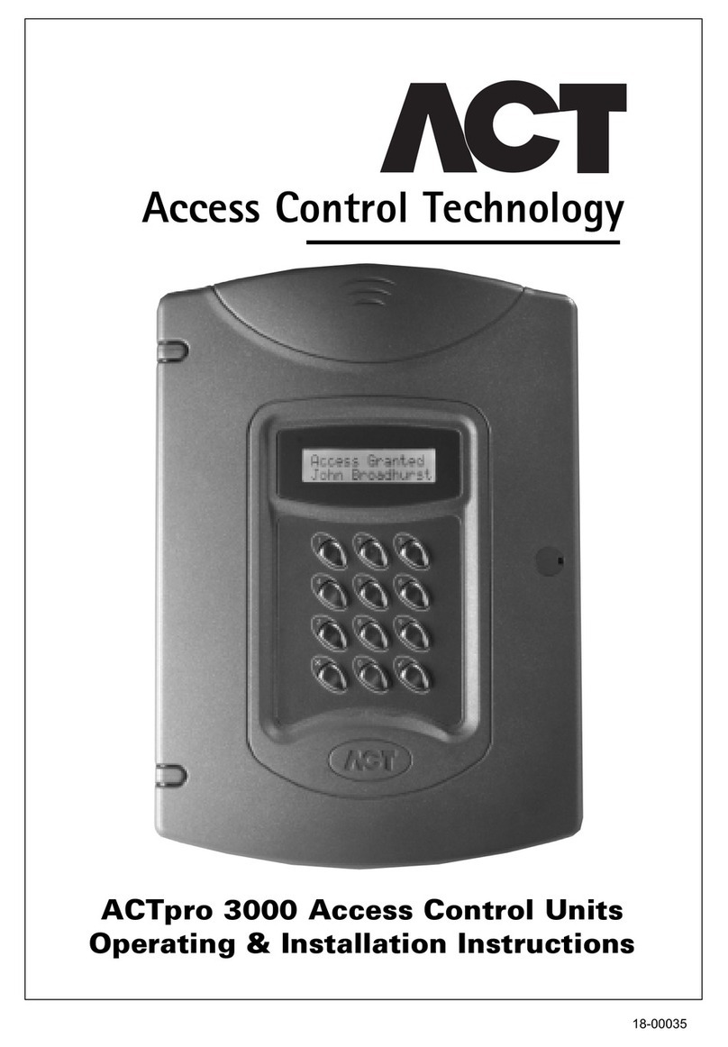 ACT ACTPRO 3000 ACCESS CONTROL UNITS Operating and installation instructions