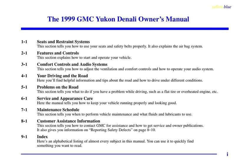 GMC YUKON DENALI 1999 owner's manual