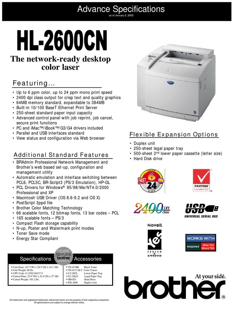 Brother 2600CN - HL Color Laser Printer User manual
