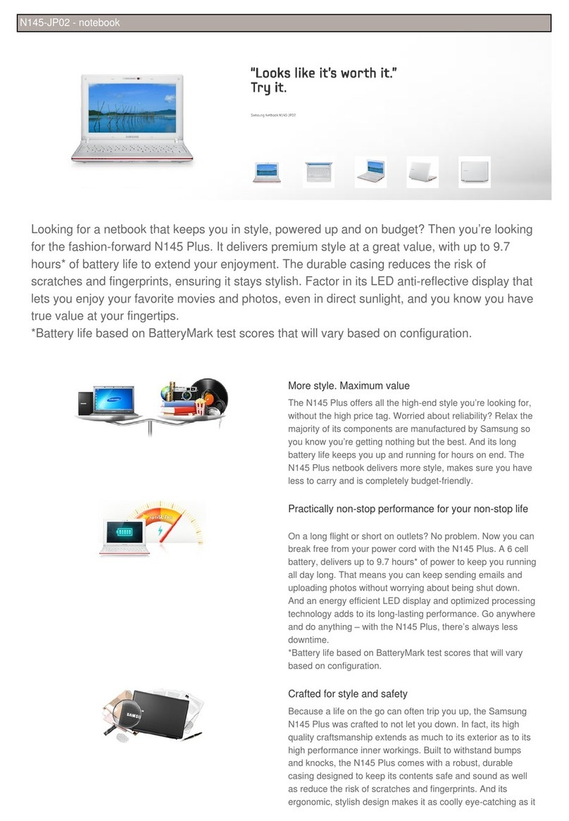 Samsung NP-N145-JP02US Brochure & specs