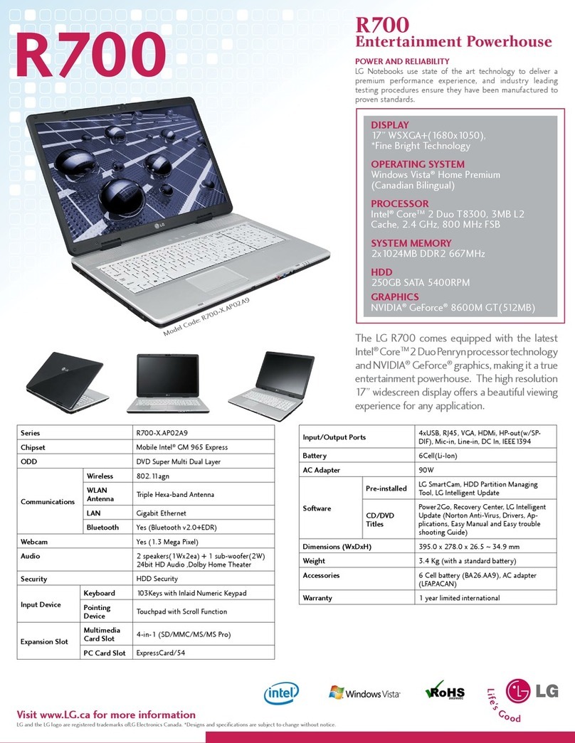 LG R700-X.AP02A9 Entertainment Powerhouse User manual