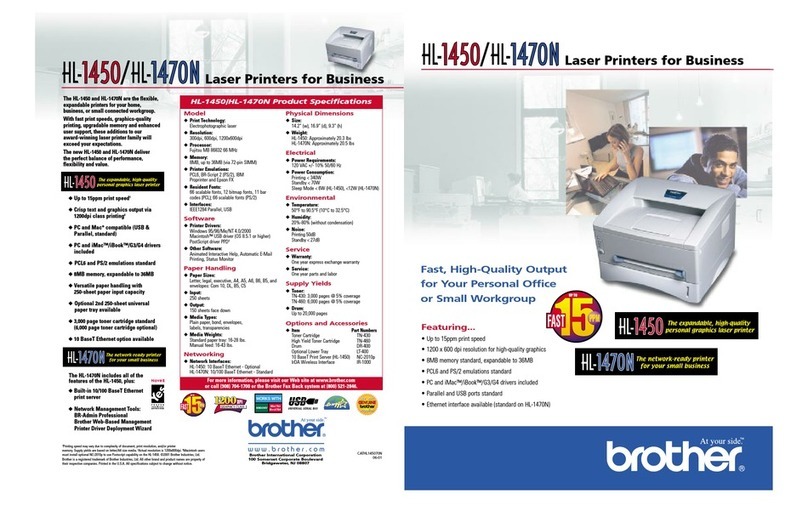 Brother 1470N - HL B/W Laser Printer User manual