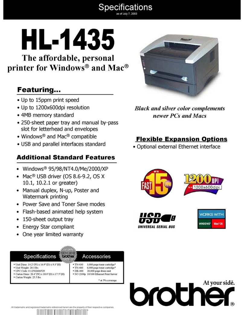 Brother 1435 - HL B/W Laser Printer User manual