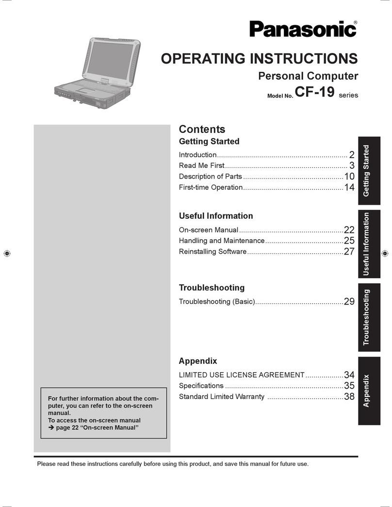 Panasonic CF-19KDRSX6M - CORE2 SU9300 1.2GHZ10.4DTXGA User manual