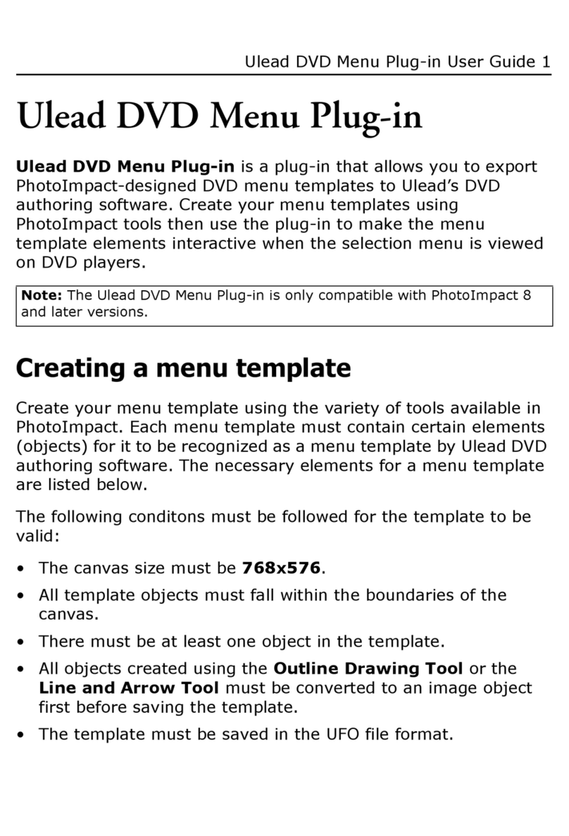 Ulead PHOTOIMPACT MENU PLUG-IN User manual