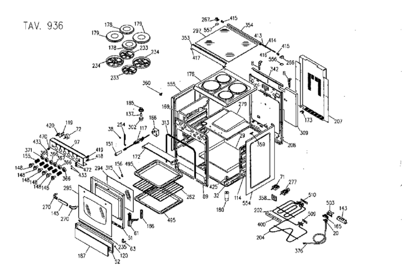 AIRLUX GlemGas XCE540AE parts manual