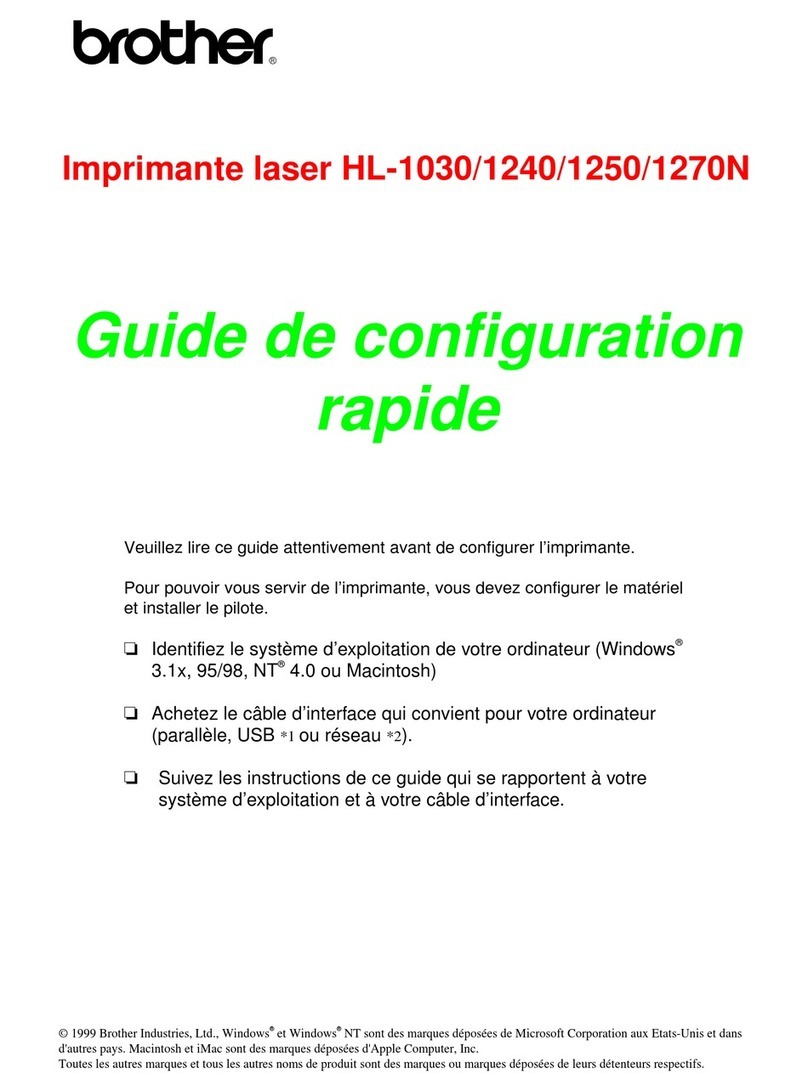 Brother HL 1030 - B/W Laser Printer Quick start guide