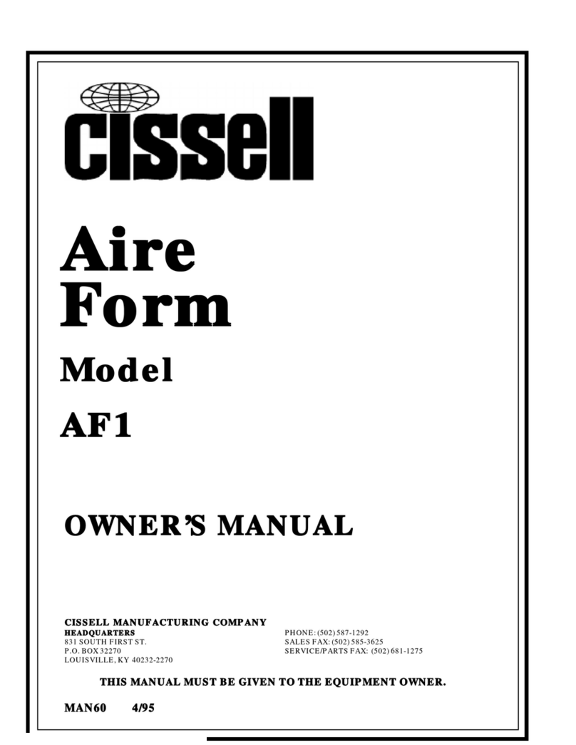 Cissell AF1MAN60 manual