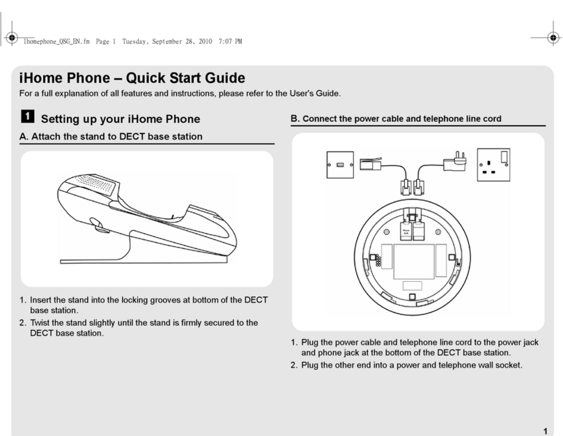 Binatone IHOME PHONE - quick start guide