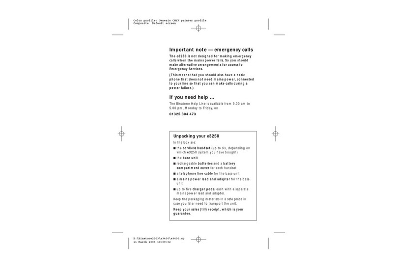 Binatone E3200 User manual