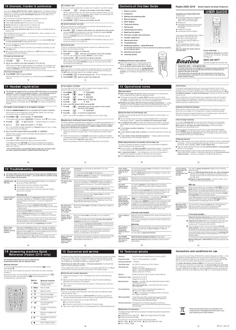 Binatone FUSION 2200 manual