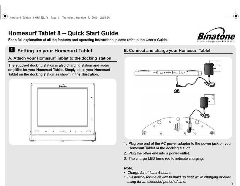 Binatone HOMESURF TABLET 8 - quick start guide