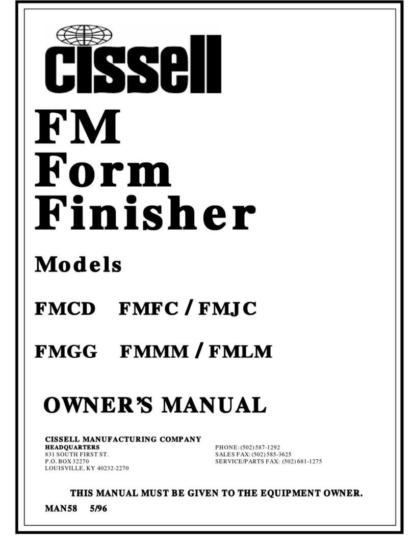 Cissell FMMAN58 owner's manual