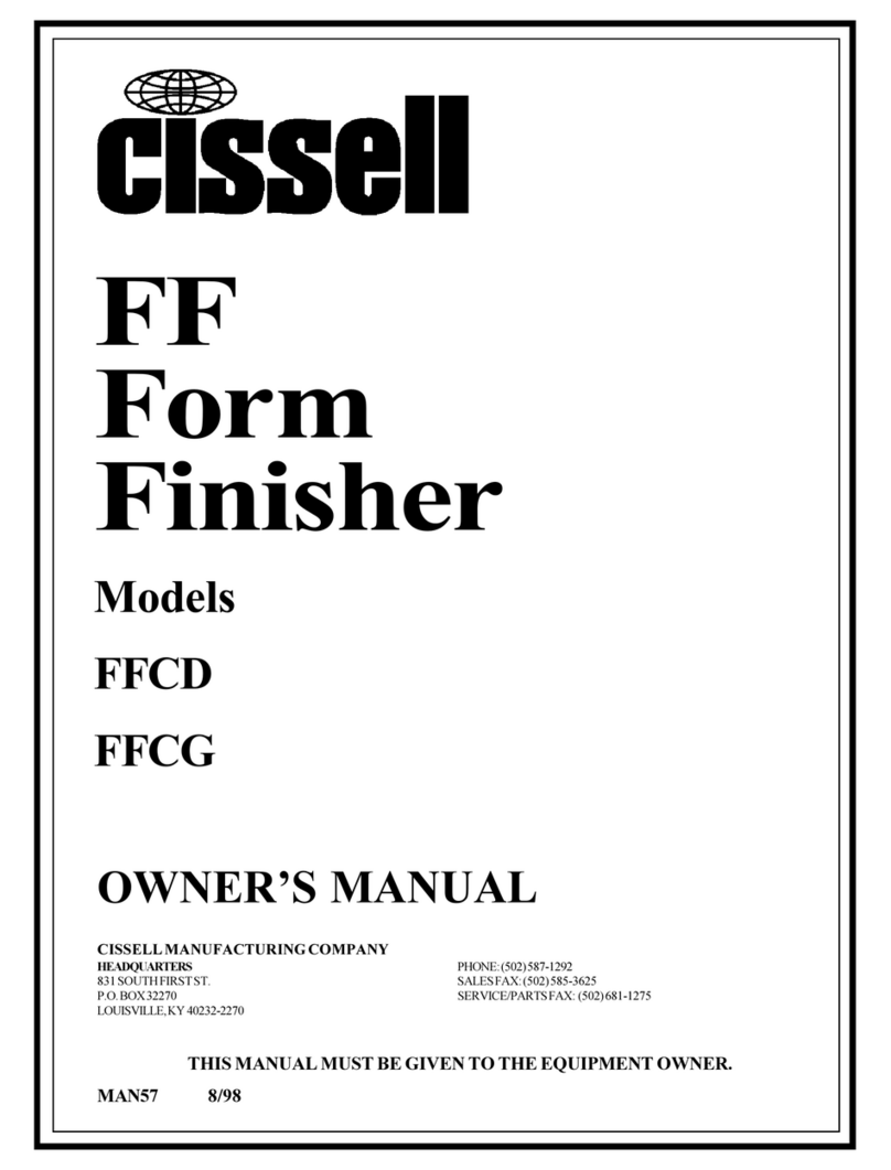 Cissell FFMAN57 owner's manual