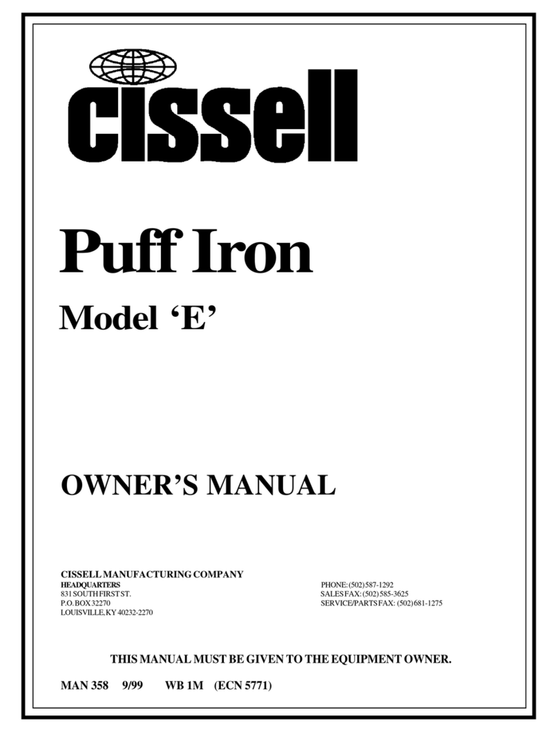Cissell PUFFIRONEMAN358 owner's manual