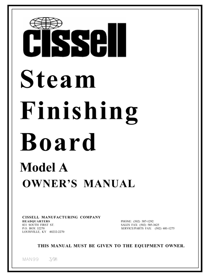 Cissell SFBMAN99 User manual