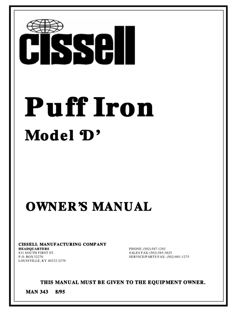 Cissell PUFFIRONDMAN343 owner's manual