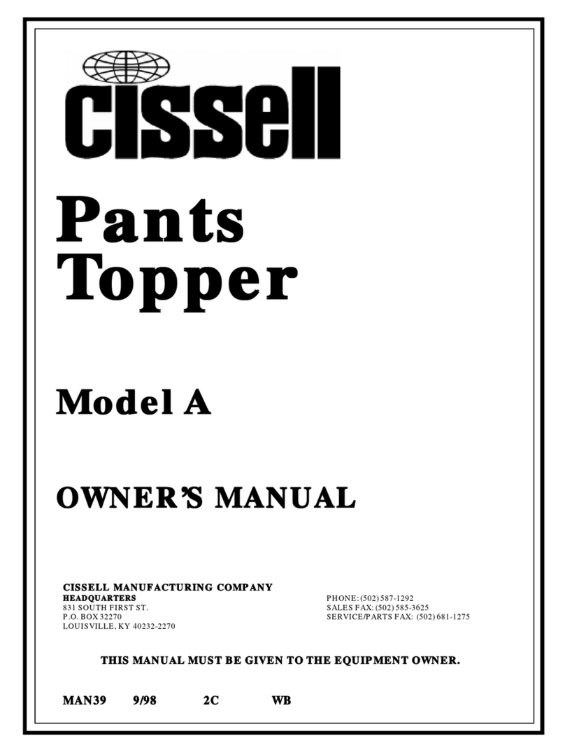Cissell PANTOPAMAN39 owner's manual