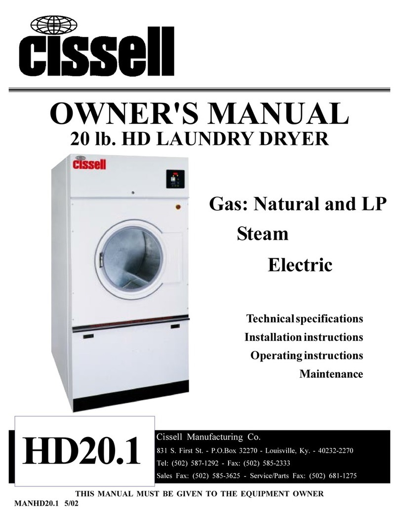 Cissell MANHD20.1 User manual