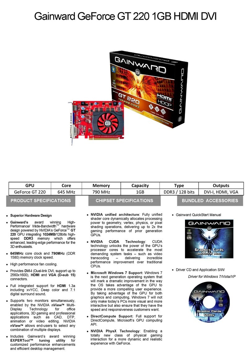 Gainward GT220 1024MB DDR3 User manual