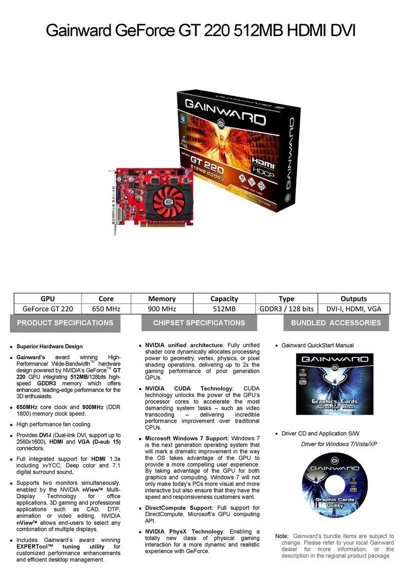 Gainward GT220 512MB GDDR3 User manual