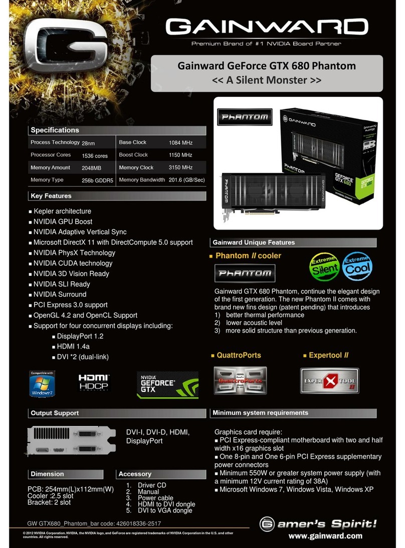 Gainward GEFORCE GTX 680 PHANTOM User manual