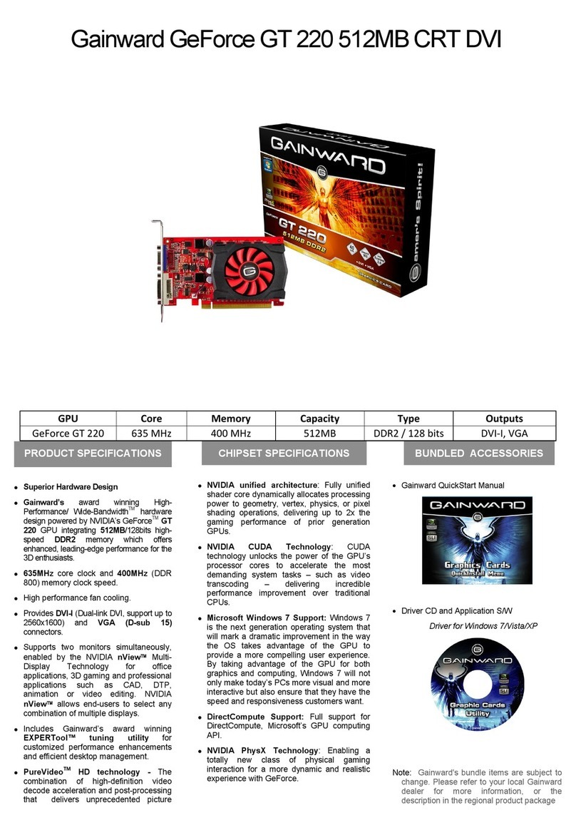 Gainward GT 220 512MB DDR2 User manual