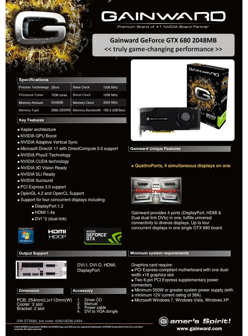 Gainward GEFORCE GTX 680 2048MB User manual