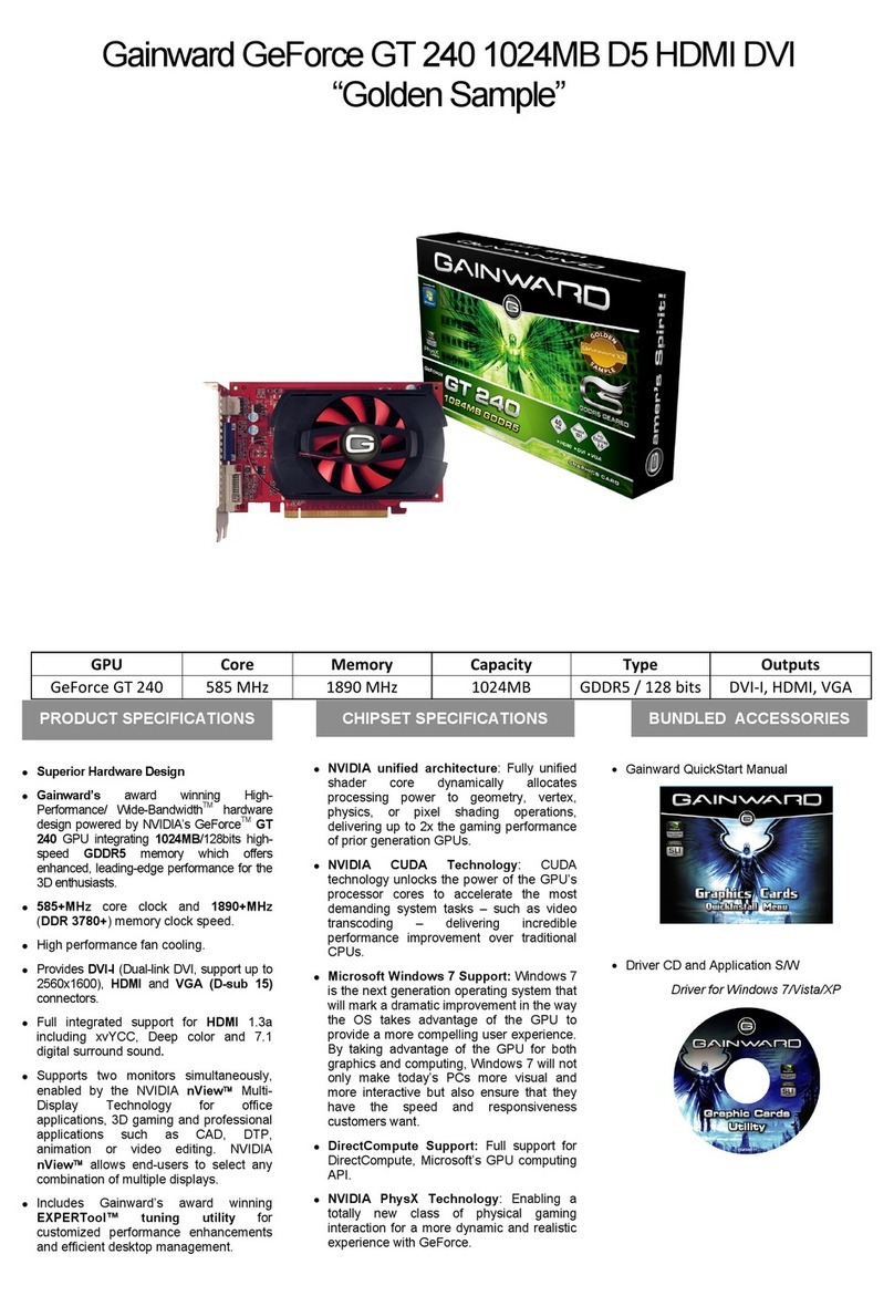 Gainward GT240 1024MB GDDR5 GS User manual