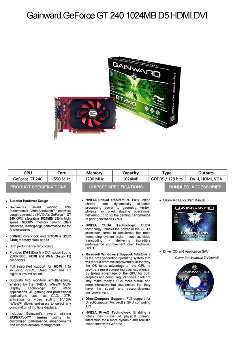 Gainward GT240 1024MB GDDR5 User manual