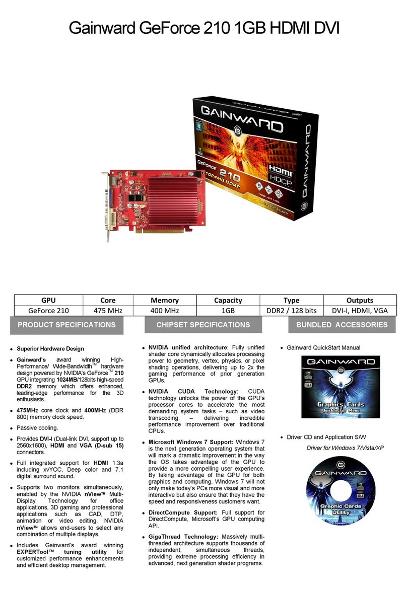 Gainward 210 1024MB DDR2 User manual