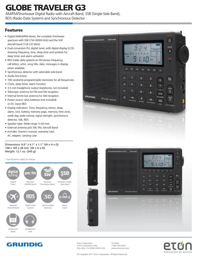 Grundig Globe Traveler G3 User manual