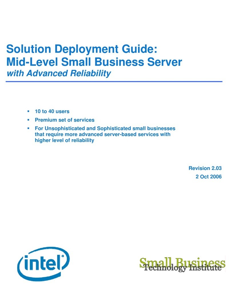Intel SMALL BUSINESS SERVER manual