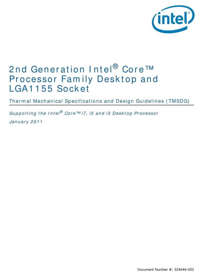 Intel 2ND GENERATION  CORE PROCESSOR FAMILY DESKTOP - THERMAL MECHANICAL S AND DESIGN GUIDELINES... User manual