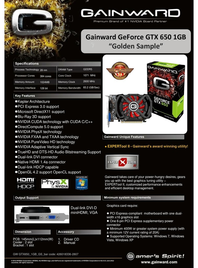 Gainward GTX 650 GOLDEN SAMPLE User manual