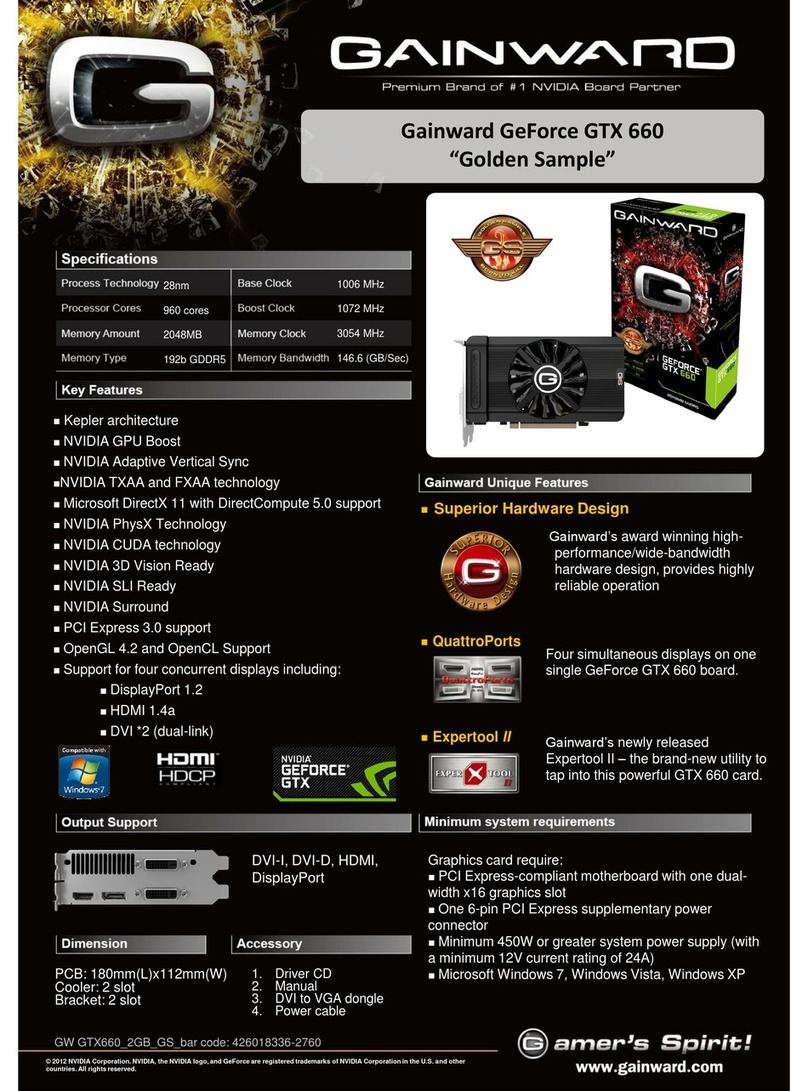 Gainward GTX 660 GOLDEN SAMPLE User manual Gainward GTX 660 GOLDEN SAMPLE User manual
